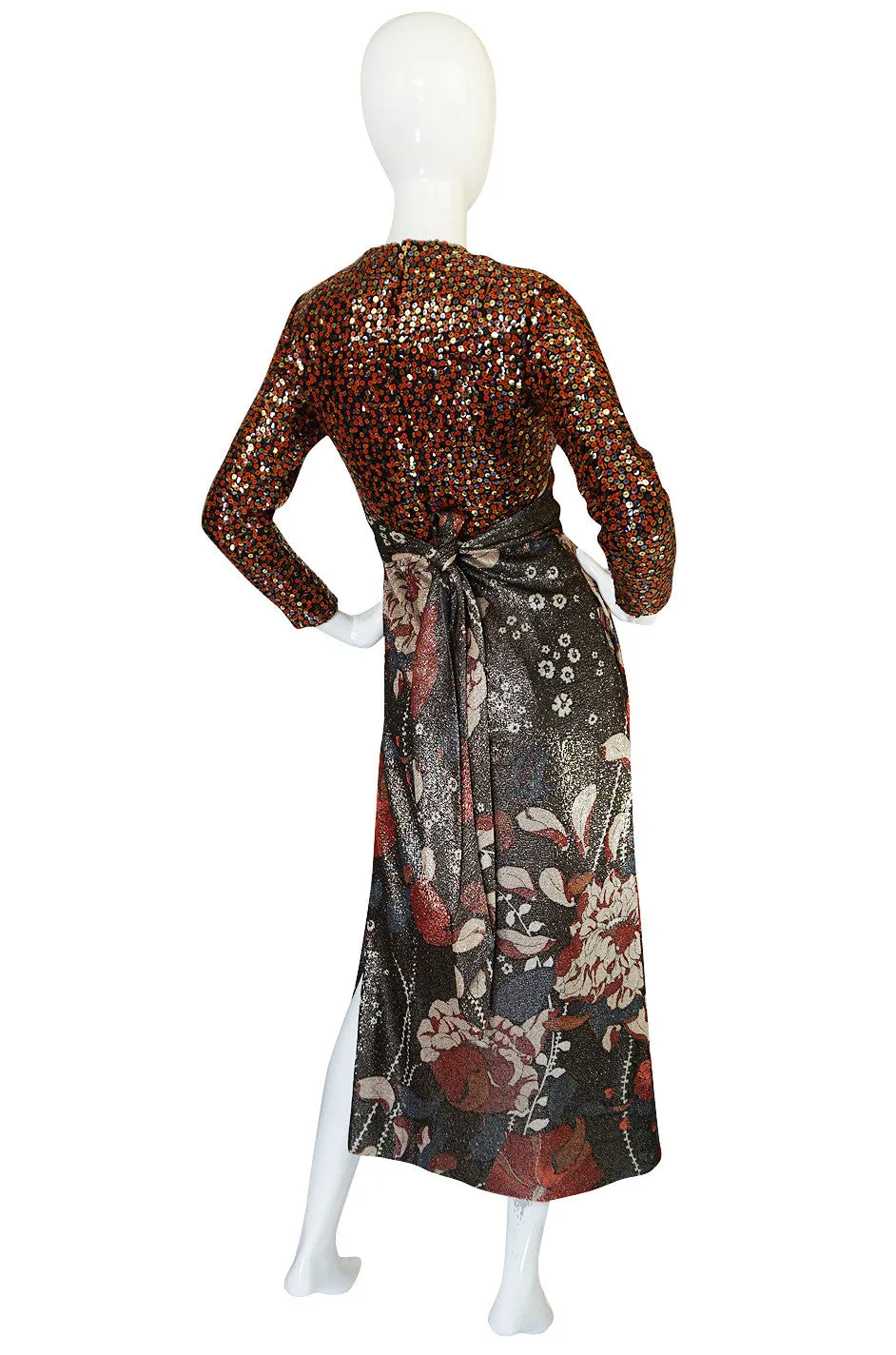 1975 Sequin & Metallic Lurex Bill Blass Dress Set