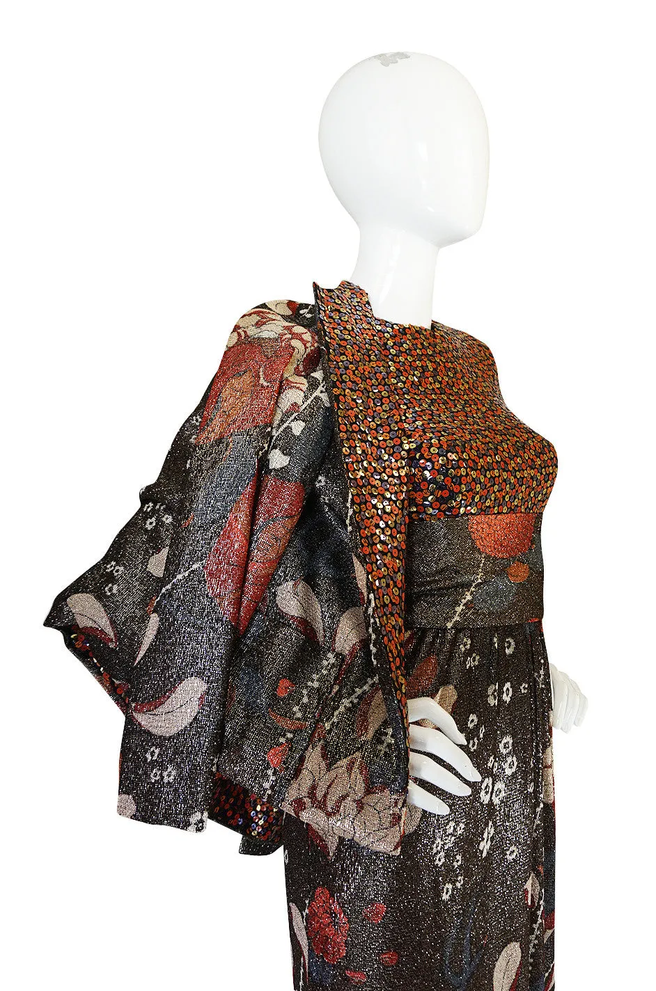 1975 Sequin & Metallic Lurex Bill Blass Dress Set