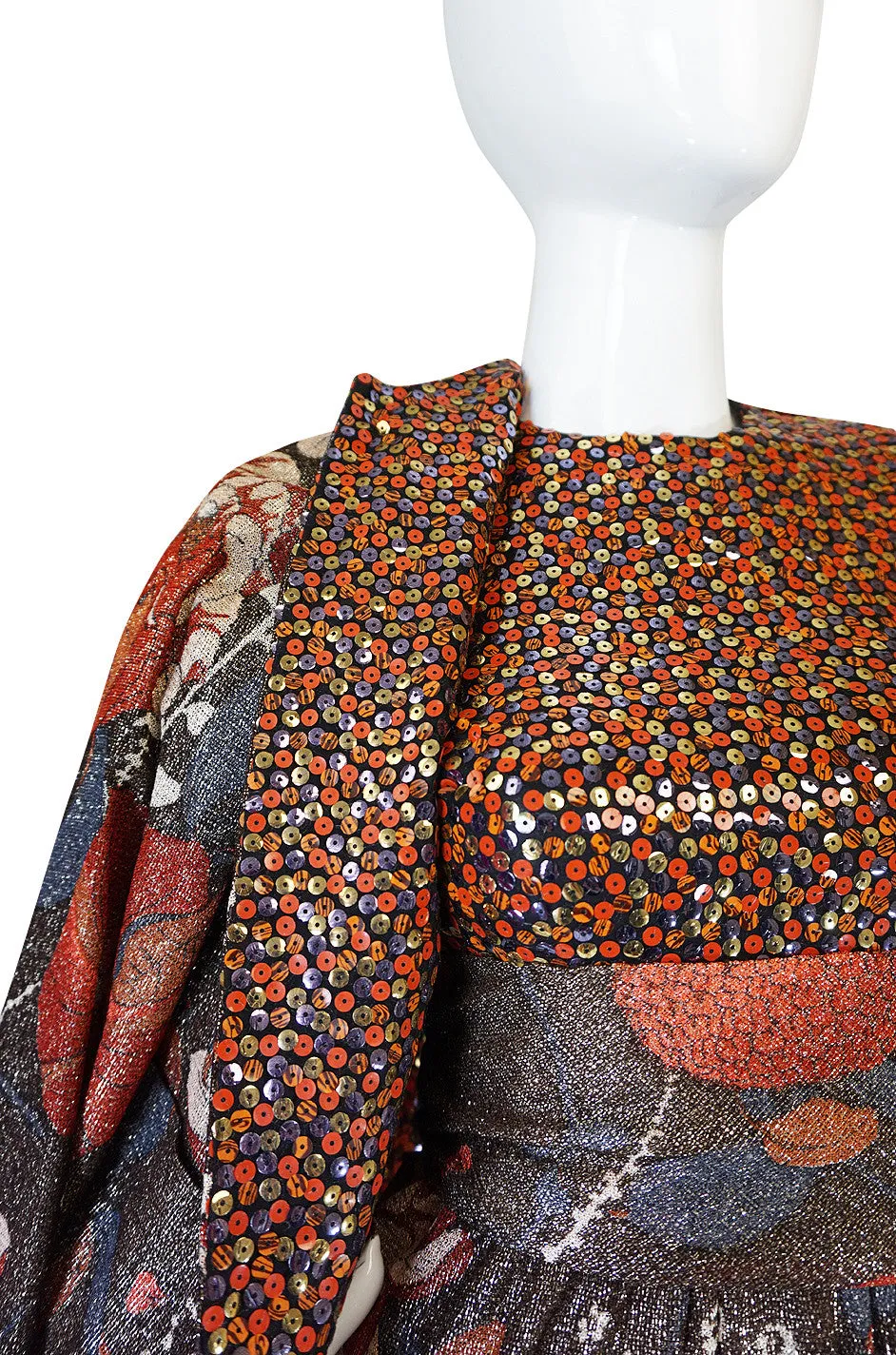 1975 Sequin & Metallic Lurex Bill Blass Dress Set