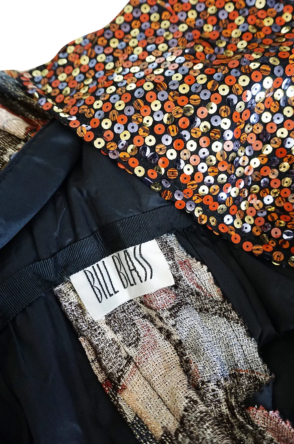 1975 Sequin & Metallic Lurex Bill Blass Dress Set