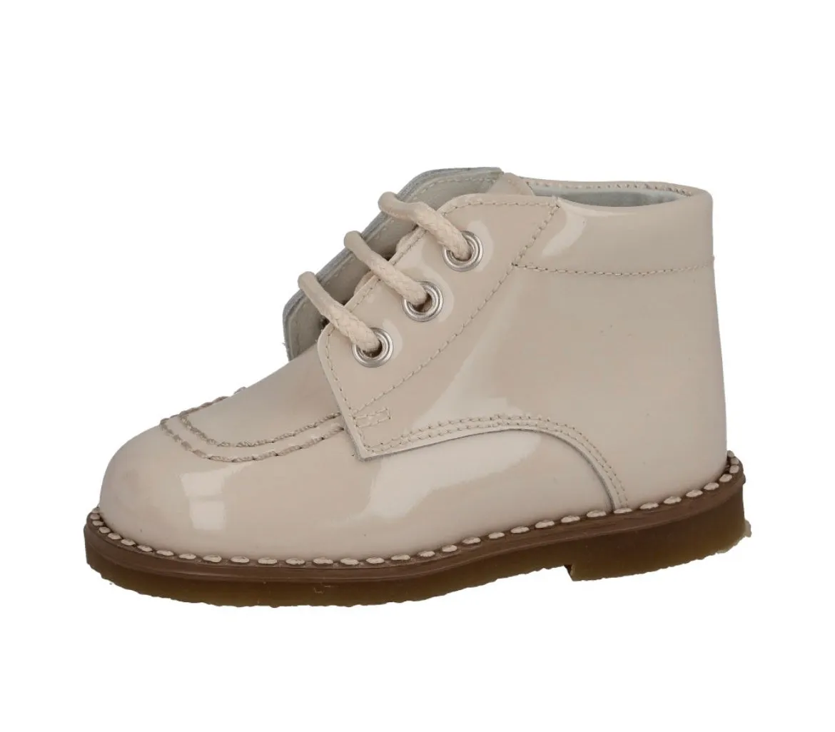 222325  Beig Lace Boots By Andanines