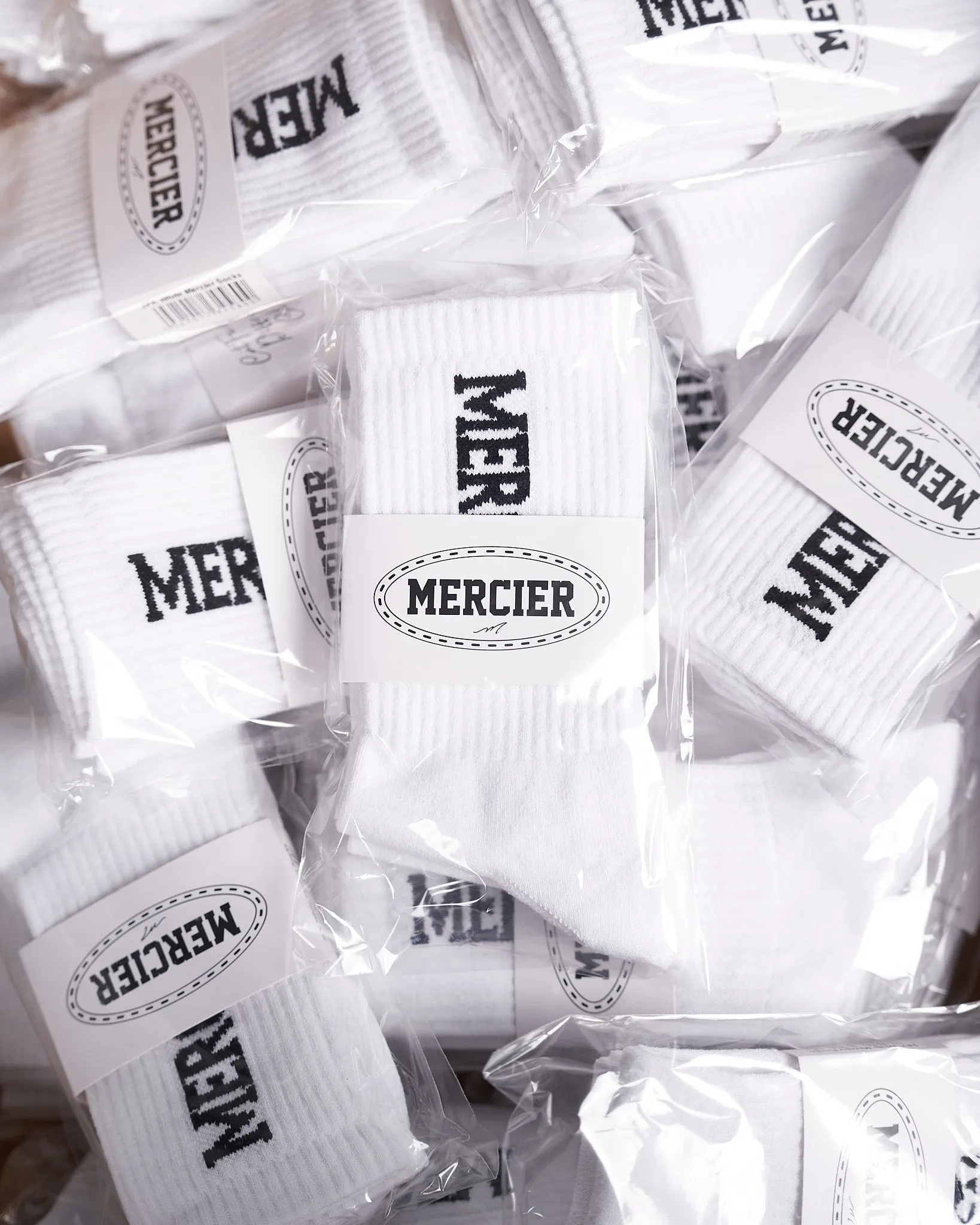2Pack White Mercier Socks