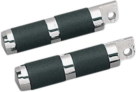 Accutronix RP111-RC Chrome Footpegs - Rubber - Male Mount - 5-1/2in.