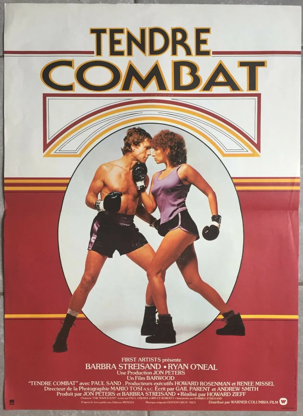 Affiche TENDRE COMBAT Main Event BABRA STREISAND Ryan O'Neal BOXE 40x60cm *
