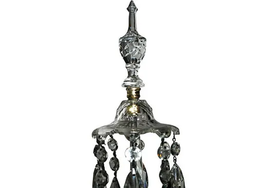 Antique Pair of Crystal Girandoles