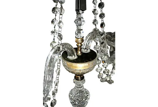Antique Pair of Crystal Girandoles