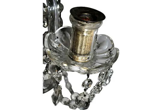 Antique Pair of Crystal Girandoles