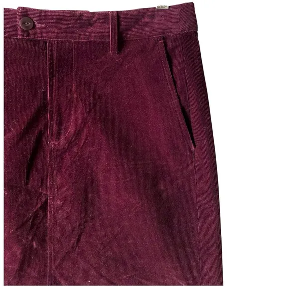A.P.C. Cotton Burgundy Corduroy Velvet A-Line Womens Mini Skirt Size 38 Preppy