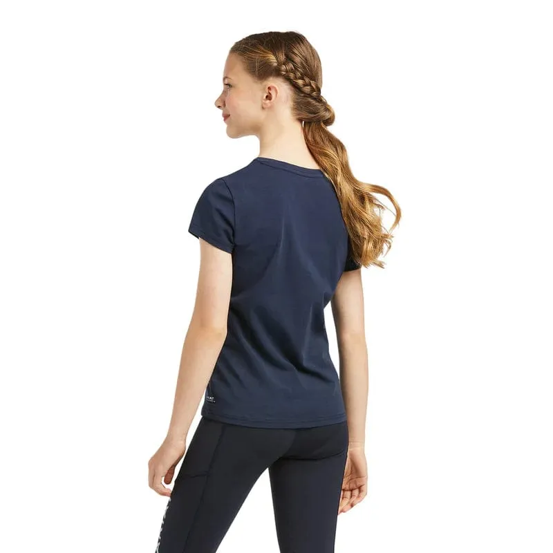 Ariat T-Shirt Kids Vertical Logo Navy
