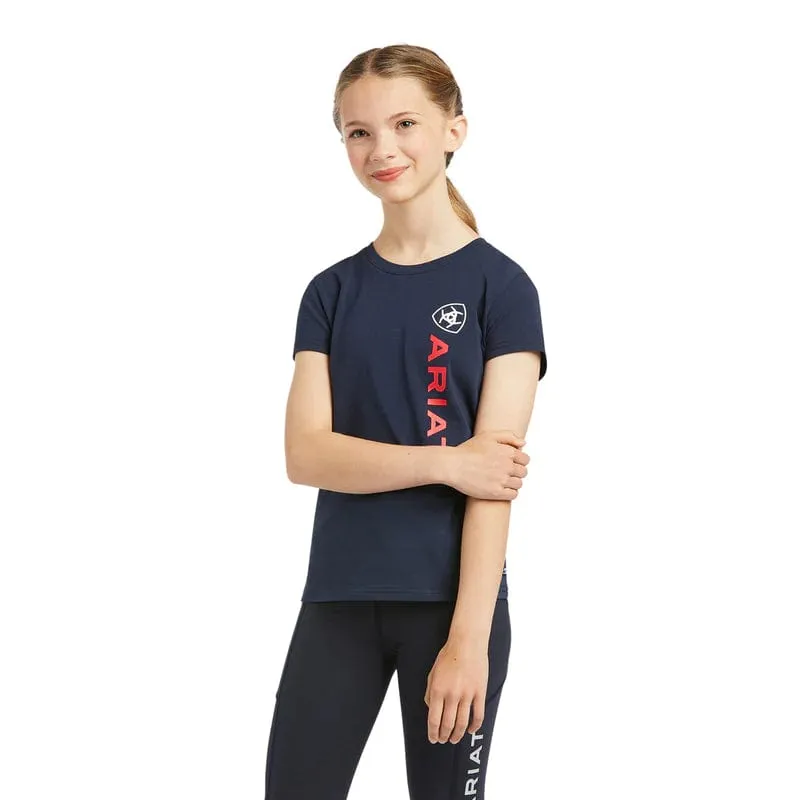 Ariat T-Shirt Kids Vertical Logo Navy