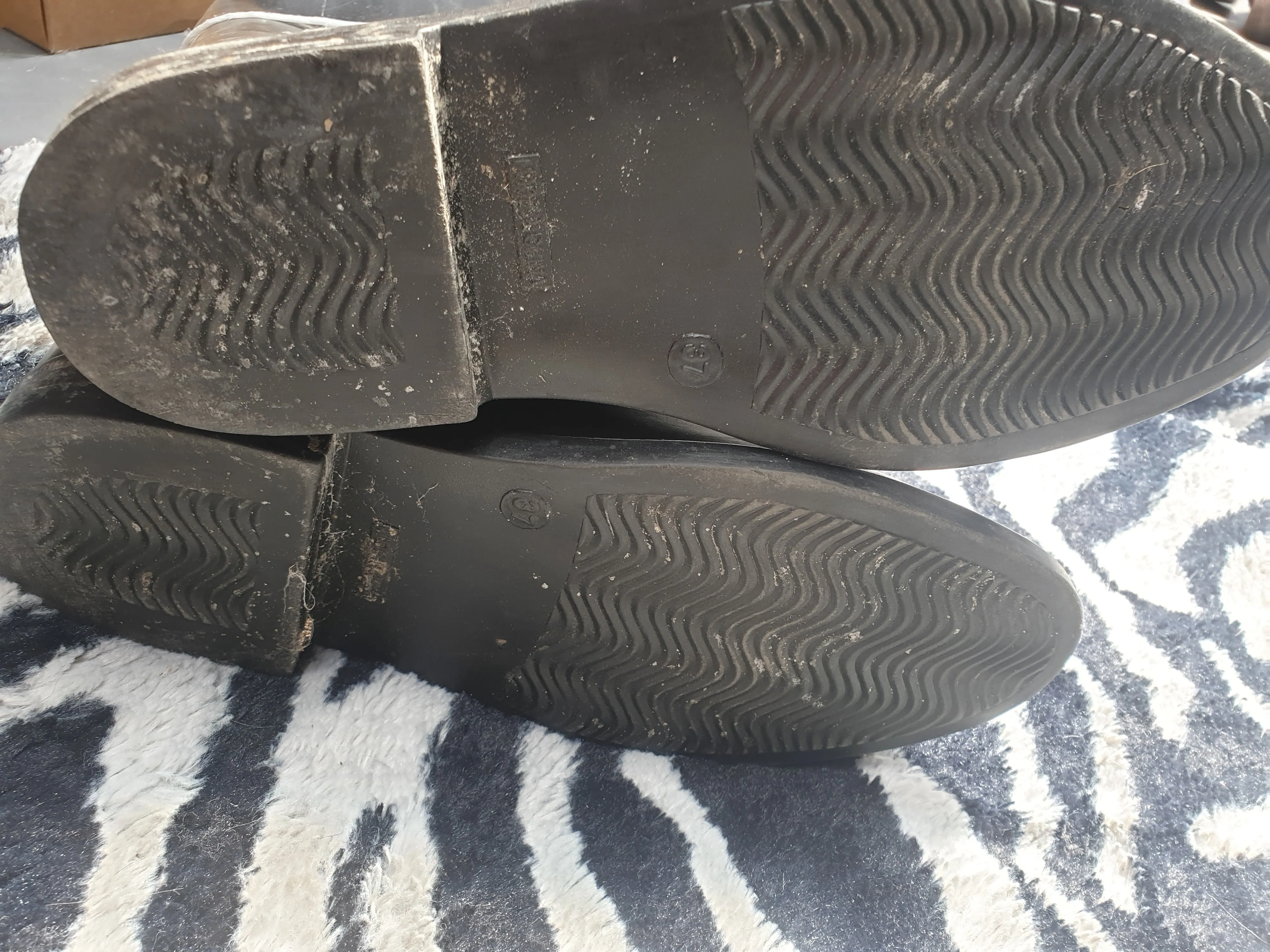 Black Dublin size 4 long rubber boots FREE POSTAGE ✅