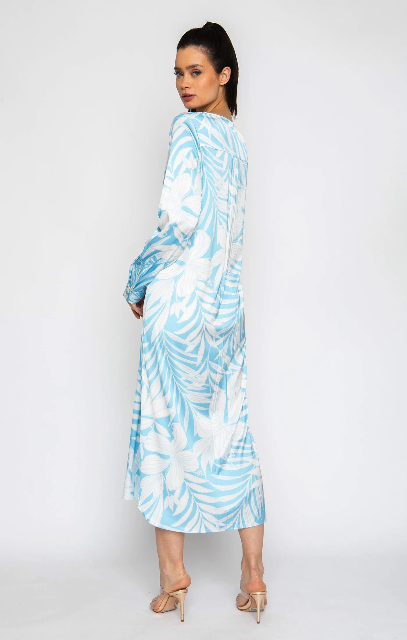 Blue Hawaii Long Sleeve Tunic Dress