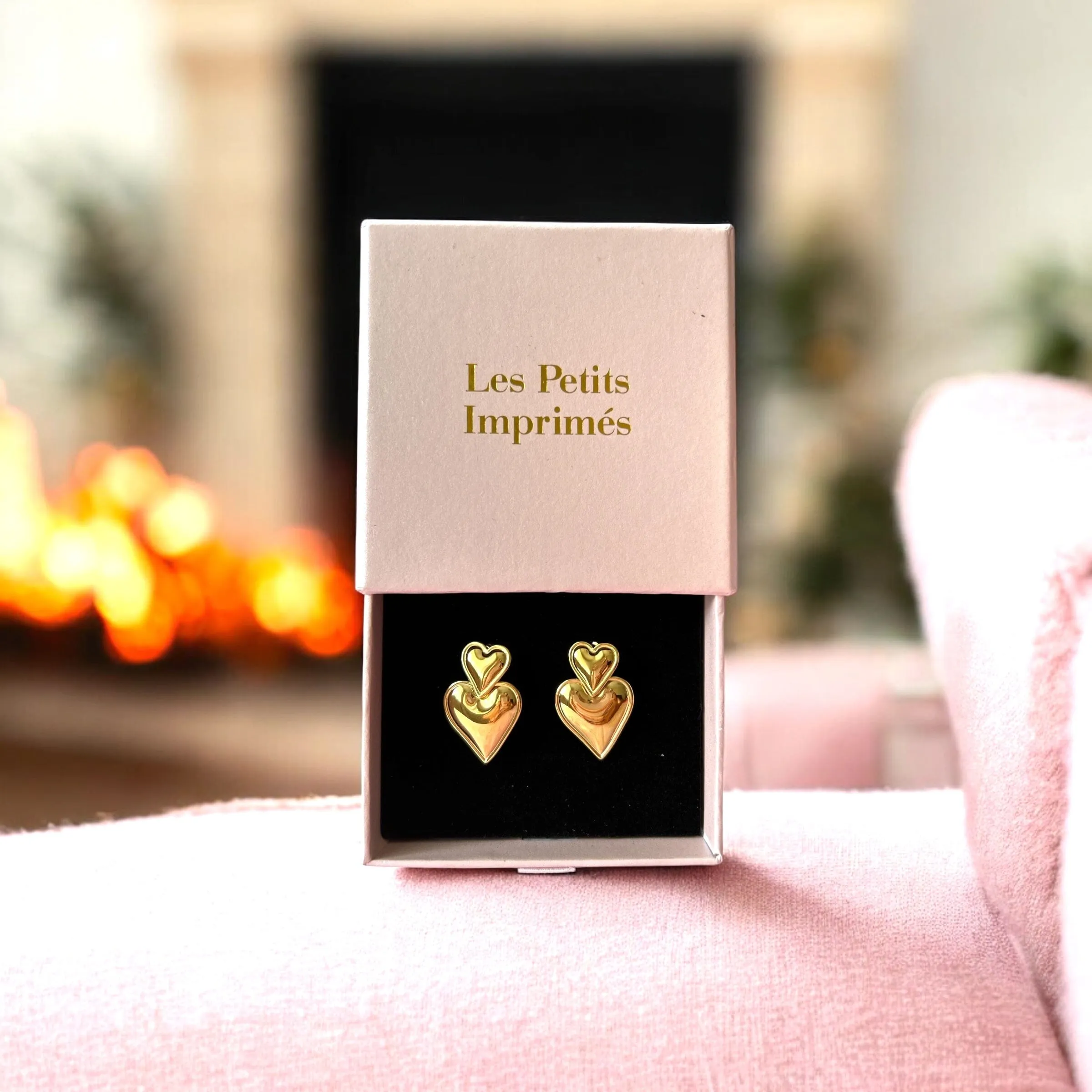 Boucles d'Oreilles Coeur Pendante - Guillermina
