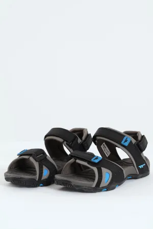 Boys Ula Open Toe Adventure Sandal - Black