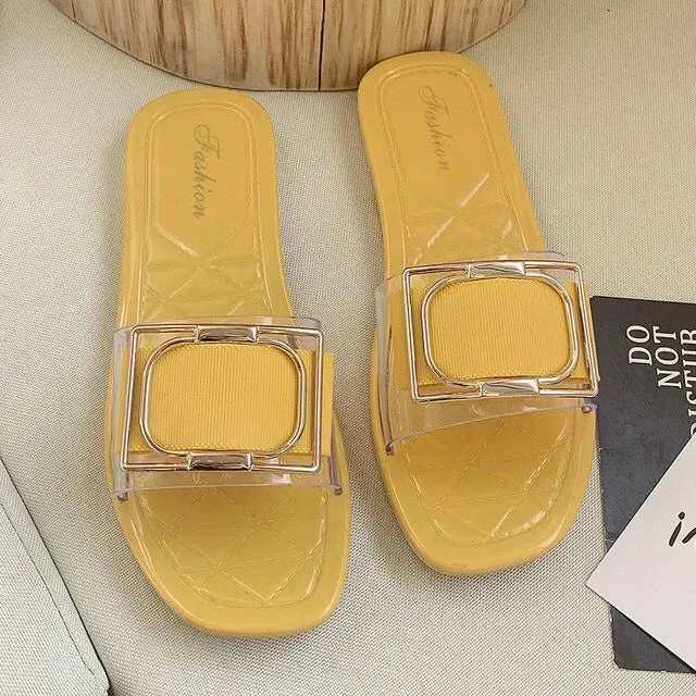 Comemore Sandals Female Summer House Women's Fashion Casual Korean Sandal Soft Home Footwear Beach Flat Slippers for Women Shoes