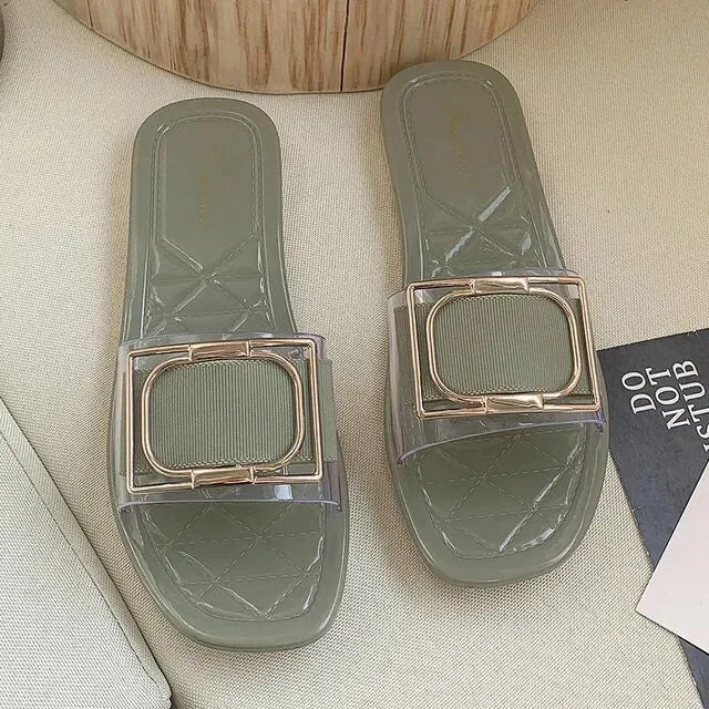 Comemore Sandals Female Summer House Women's Fashion Casual Korean Sandal Soft Home Footwear Beach Flat Slippers for Women Shoes