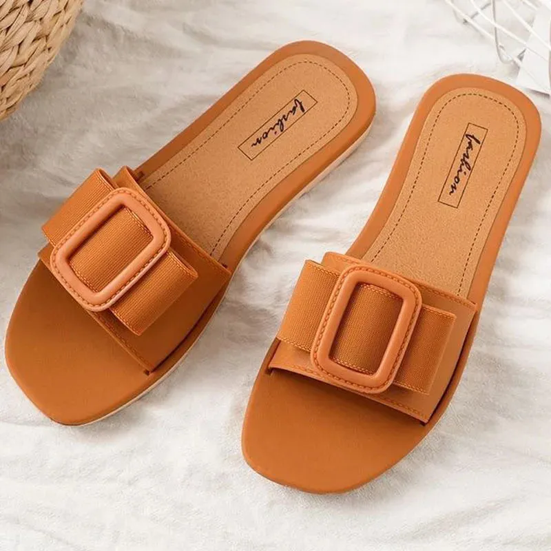 Comemore Sandals Female Summer House Women's Fashion Casual Korean Sandal Soft Home Footwear Beach Flat Slippers for Women Shoes