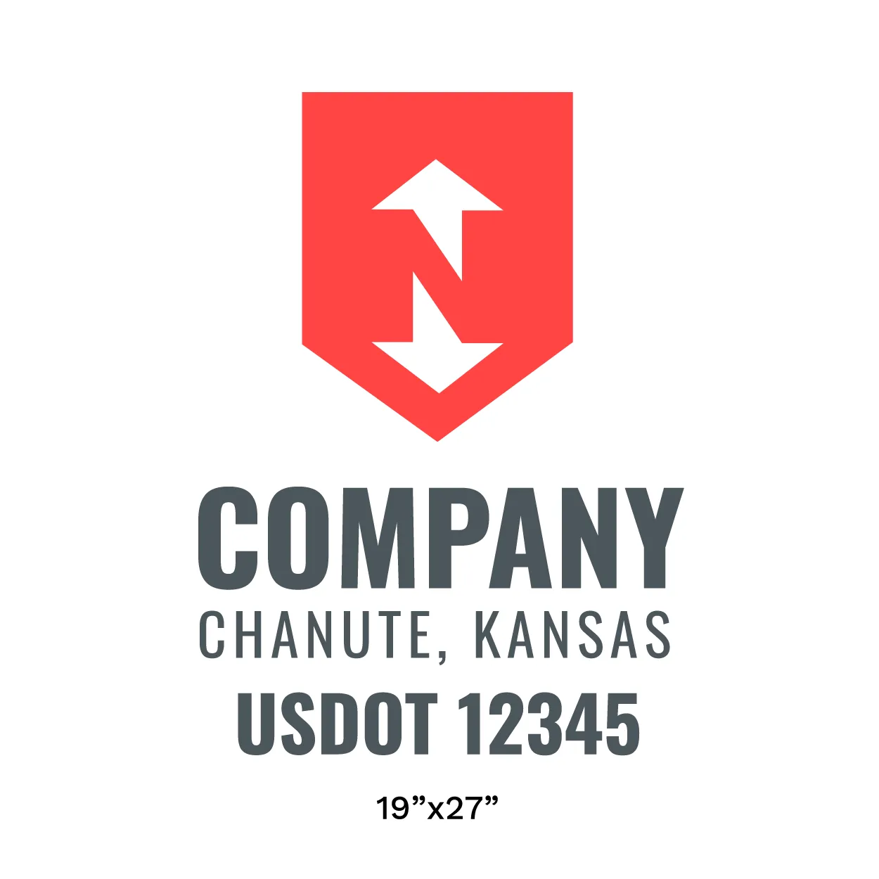 Company Name Truck Door Decal (USDOT), 2 Pack