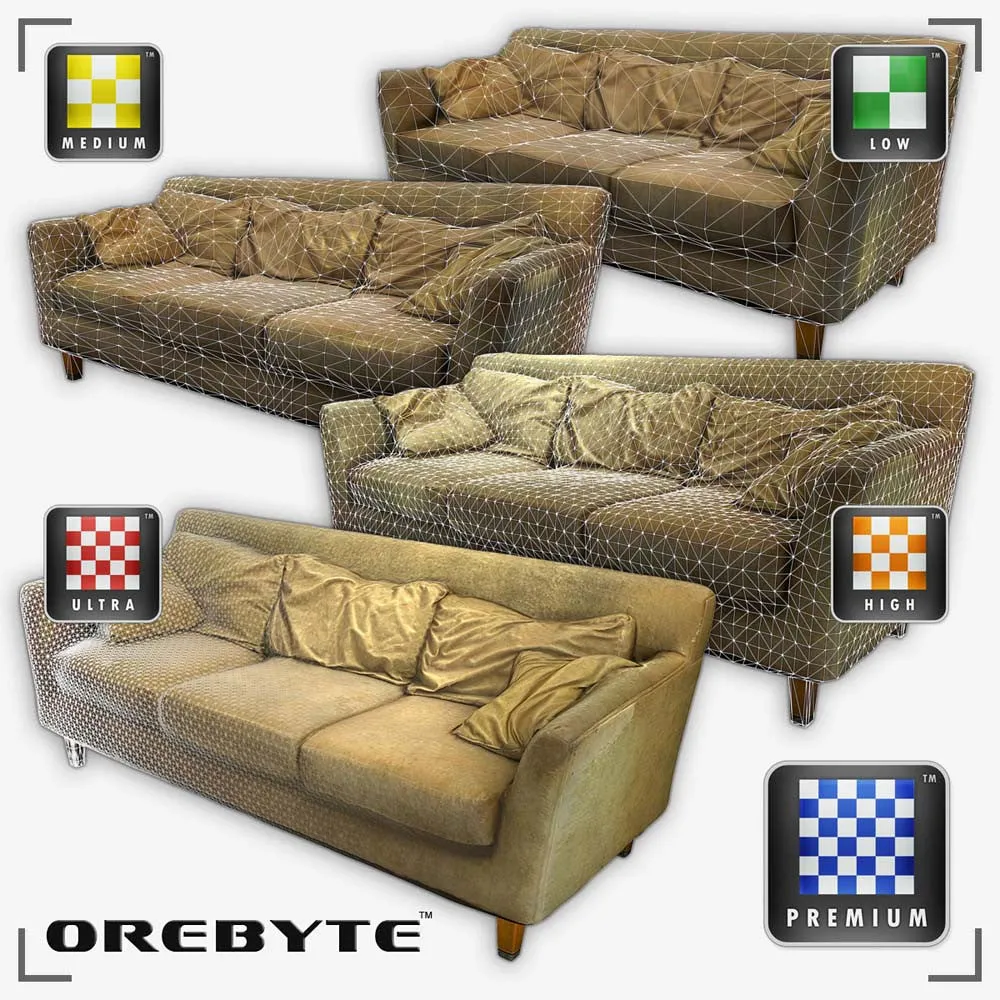 Couch Sofa Tan 01
