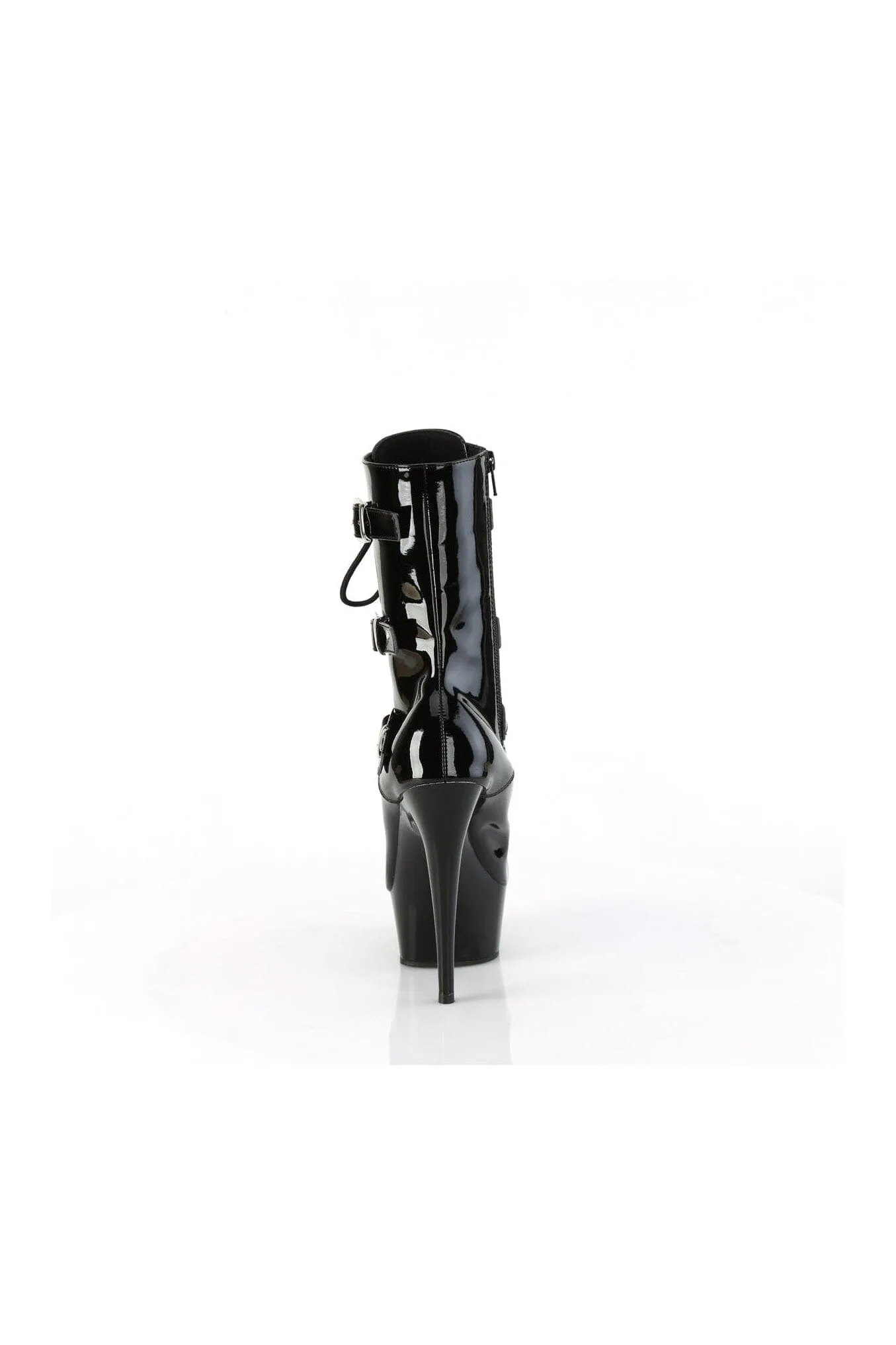 DELIGHT-1043 Black Patent Ankle Boot