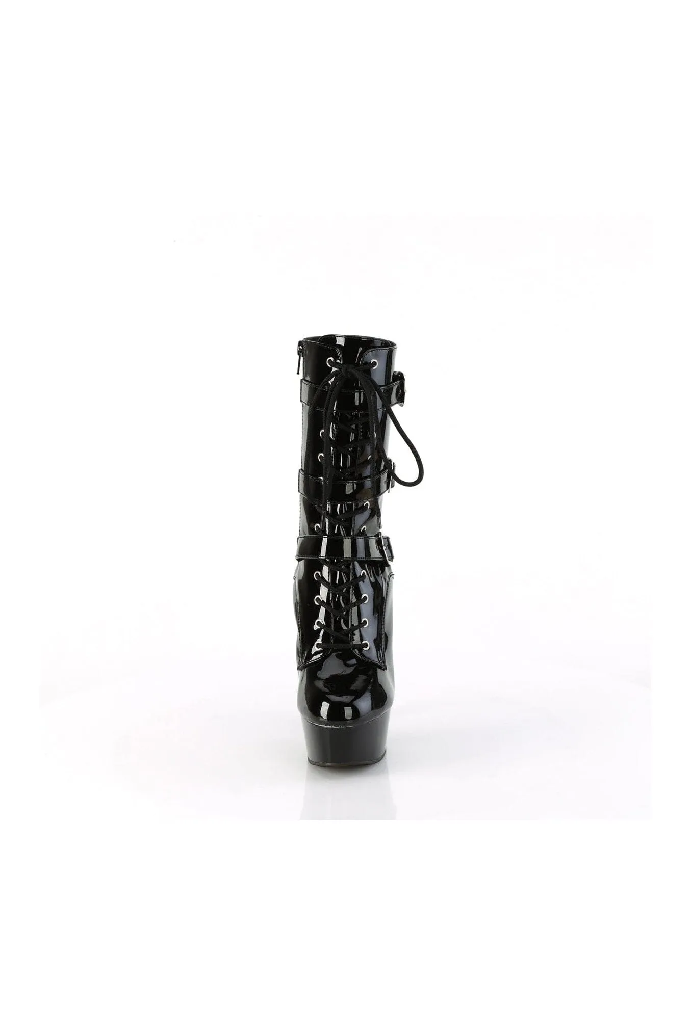 DELIGHT-1043 Black Patent Ankle Boot