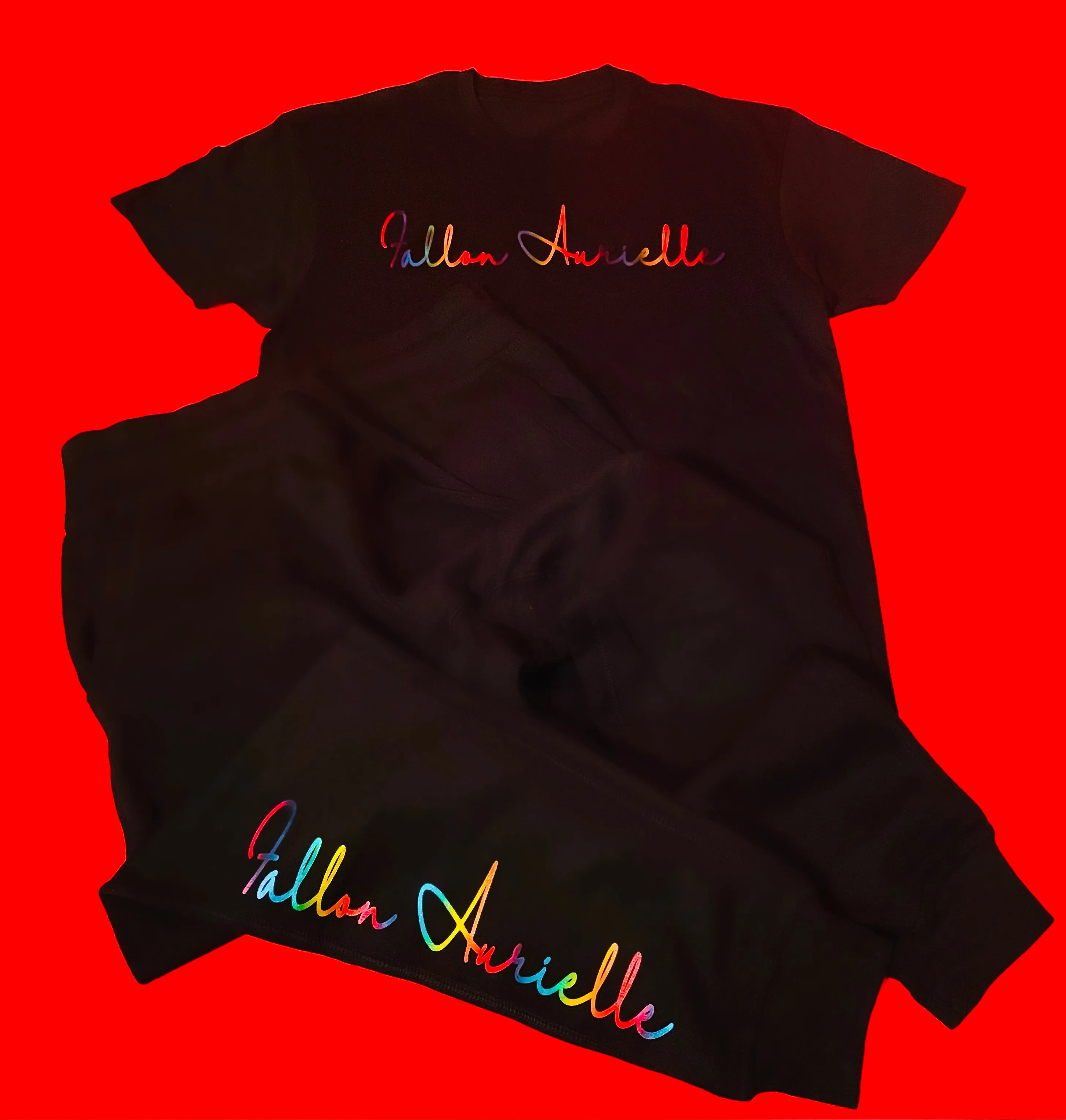 Fallon Aurielle Unisex Signature Joggers (Black & Rainbow Multi)