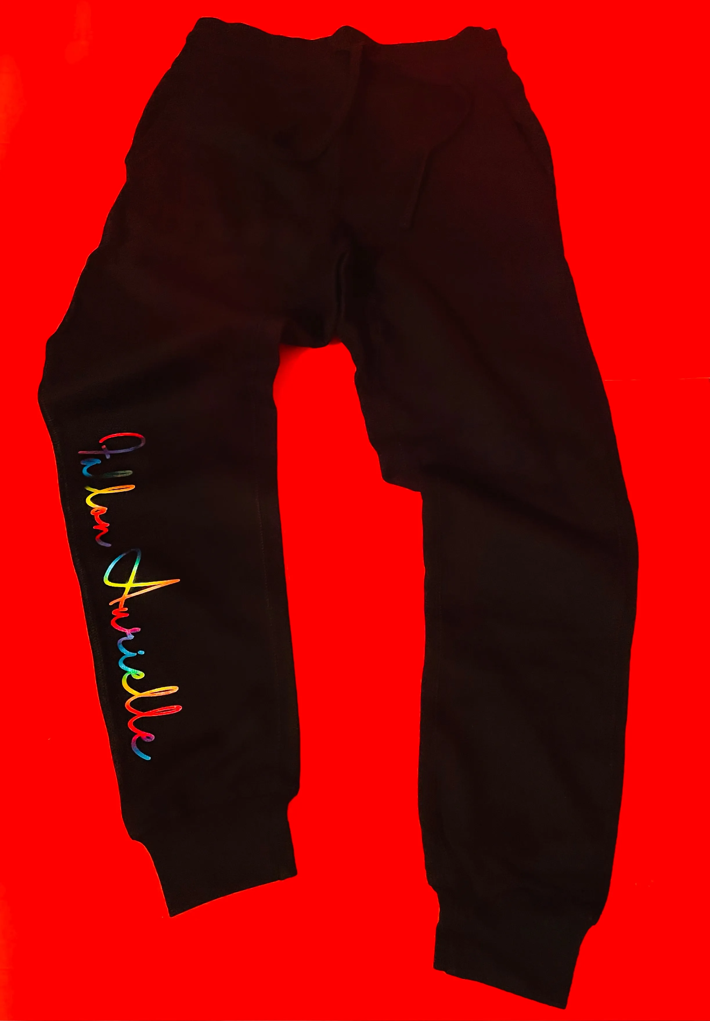 Fallon Aurielle Unisex Signature Joggers (Black & Rainbow Multi)