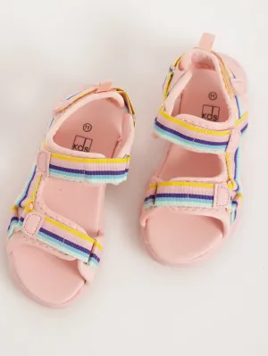 Girls Adventure Multi Striped - Sandal - Pink