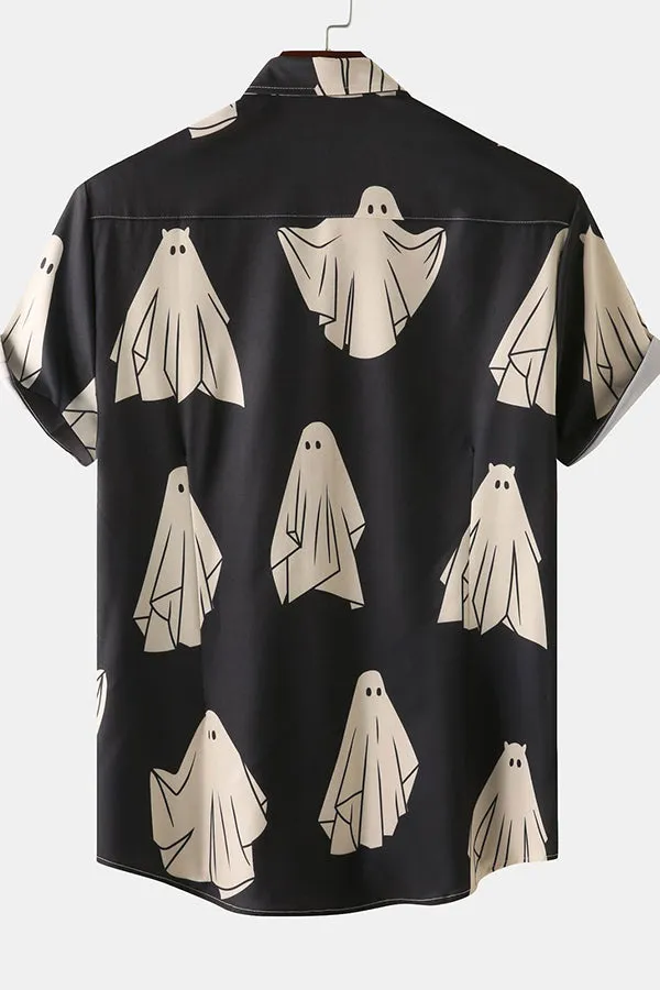 Halloween Ghost Print Shirt