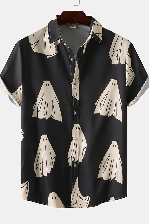 Halloween Ghost Print Shirt