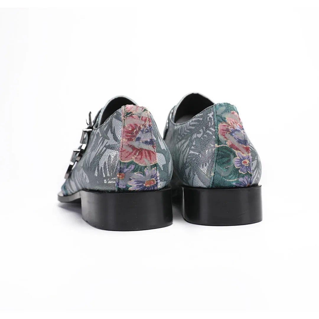Leather pointed-toe men's shoes, spring and autumn embossed patent leather loafers, personalized hairstylists, trendy men's single shoes, one-foot casual shoes