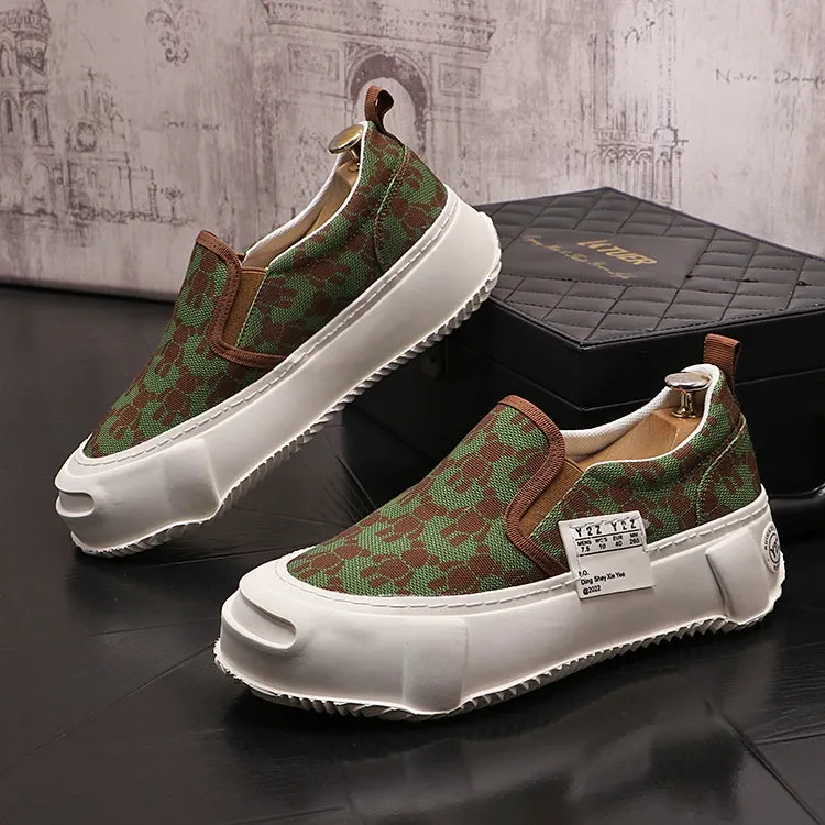 Loafers, men's fashion slip-ons, slip-ons, casual shoes, thick-sole, heightened, breathable, summer men's shoes, men's single shoes