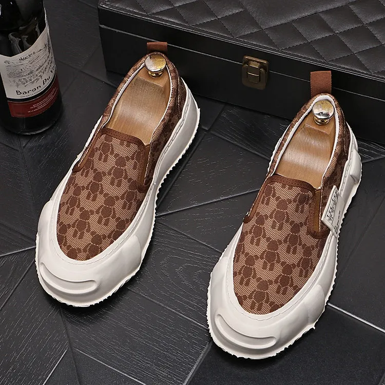 Loafers, men's fashion slip-ons, slip-ons, casual shoes, thick-sole, heightened, breathable, summer men's shoes, men's single shoes