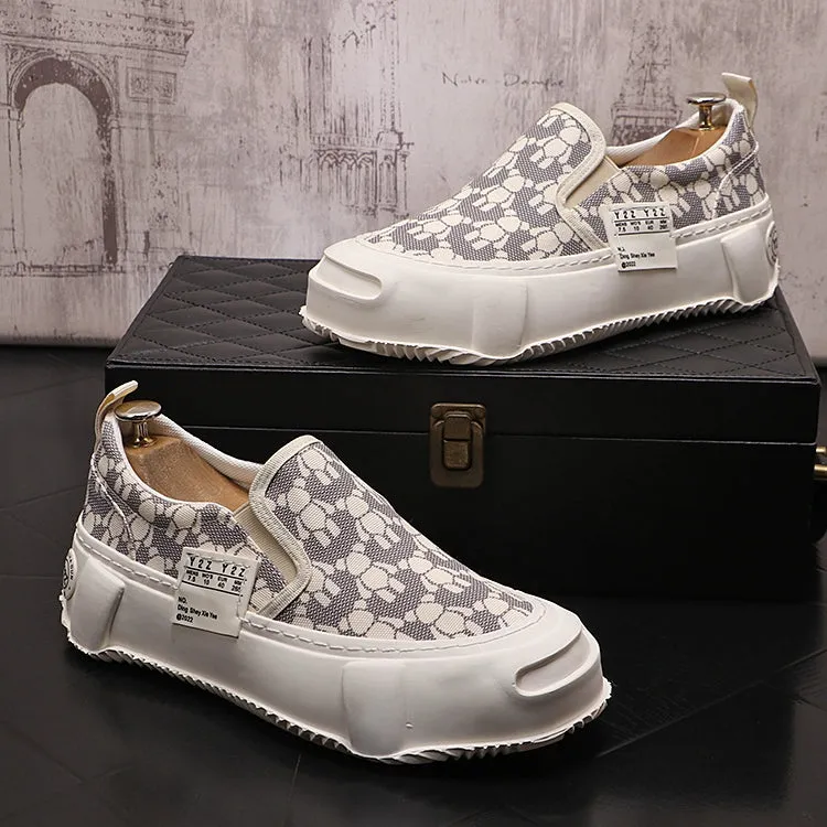 Loafers, men's fashion slip-ons, slip-ons, casual shoes, thick-sole, heightened, breathable, summer men's shoes, men's single shoes