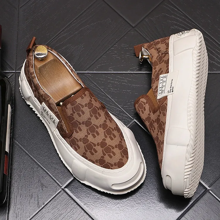 Loafers, men's fashion slip-ons, slip-ons, casual shoes, thick-sole, heightened, breathable, summer men's shoes, men's single shoes