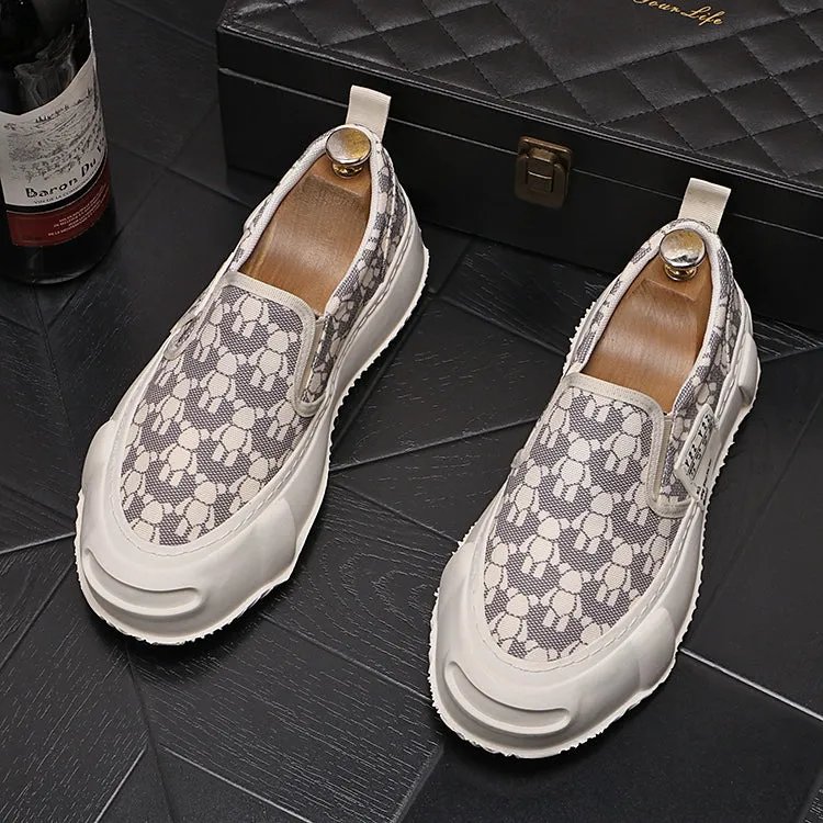 Loafers, men's fashion slip-ons, slip-ons, casual shoes, thick-sole, heightened, breathable, summer men's shoes, men's single shoes