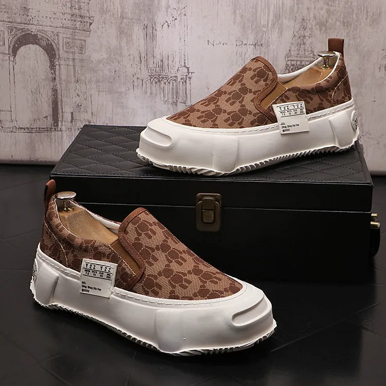 Loafers, men's fashion slip-ons, slip-ons, casual shoes, thick-sole, heightened, breathable, summer men's shoes, men's single shoes