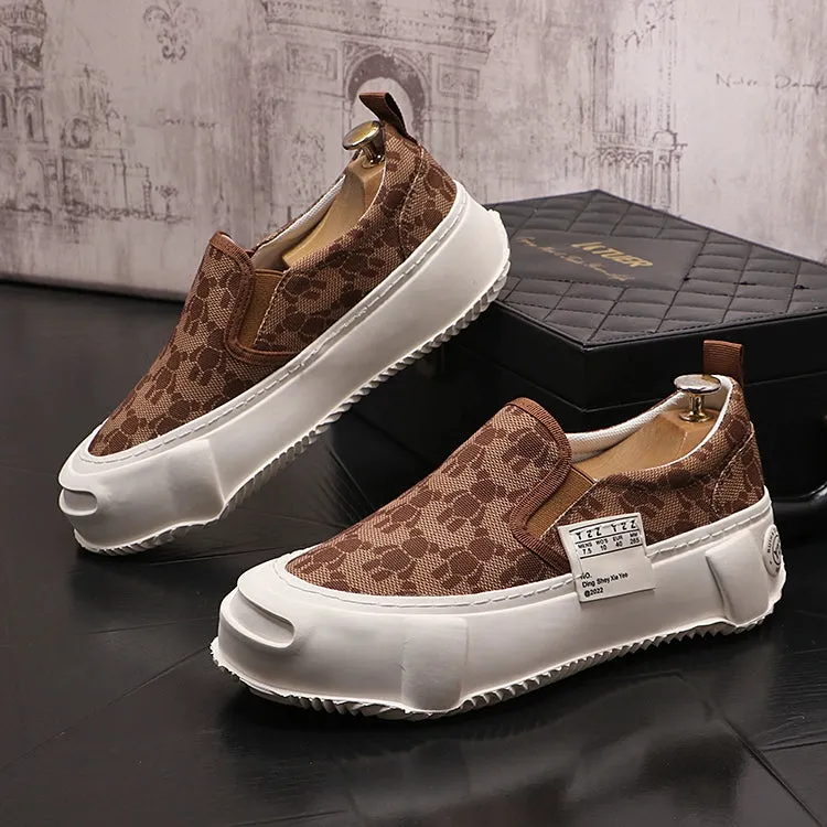 Loafers, men's fashion slip-ons, slip-ons, casual shoes, thick-sole, heightened, breathable, summer men's shoes, men's single shoes