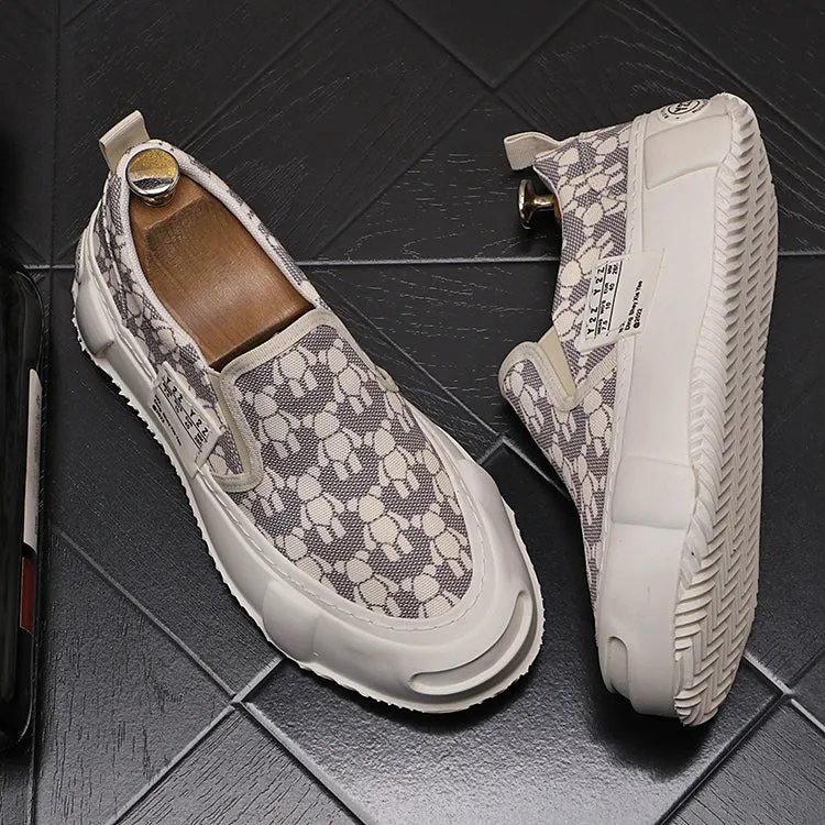 Loafers, men's fashion slip-ons, slip-ons, casual shoes, thick-sole, heightened, breathable, summer men's shoes, men's single shoes