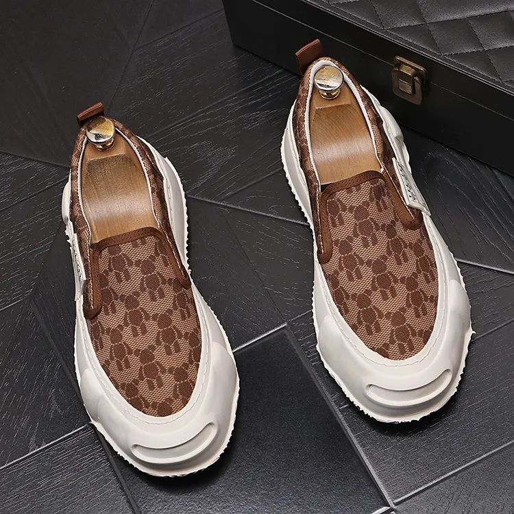 Loafers, men's fashion slip-ons, slip-ons, casual shoes, thick-sole, heightened, breathable, summer men's shoes, men's single shoes