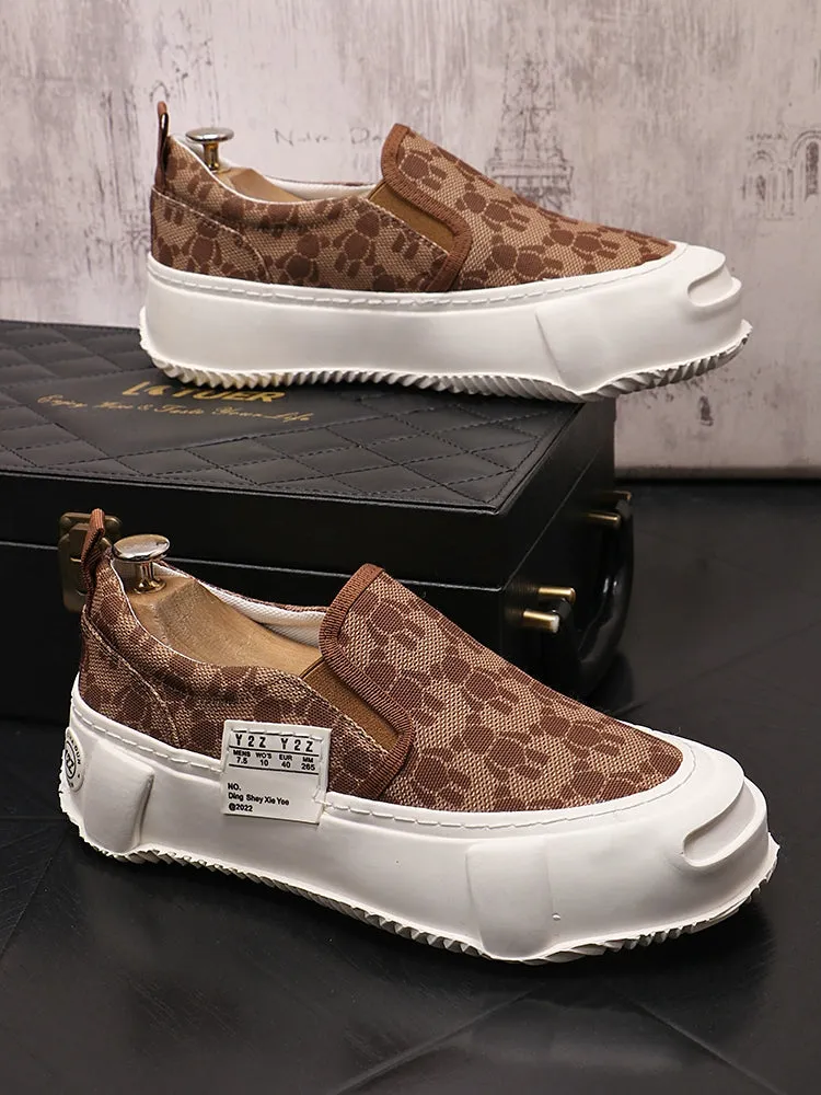 Loafers, men's fashion slip-ons, slip-ons, casual shoes, thick-sole, heightened, breathable, summer men's shoes, men's single shoes