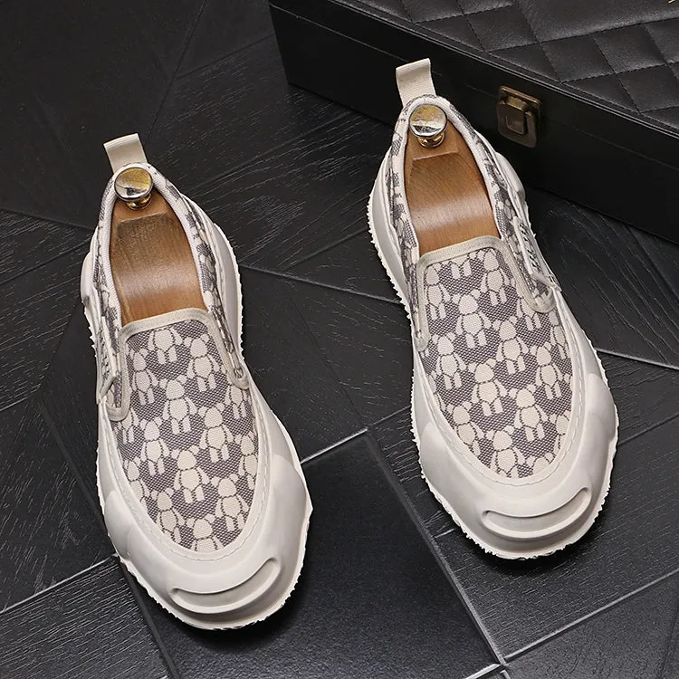 Loafers, men's fashion slip-ons, slip-ons, casual shoes, thick-sole, heightened, breathable, summer men's shoes, men's single shoes