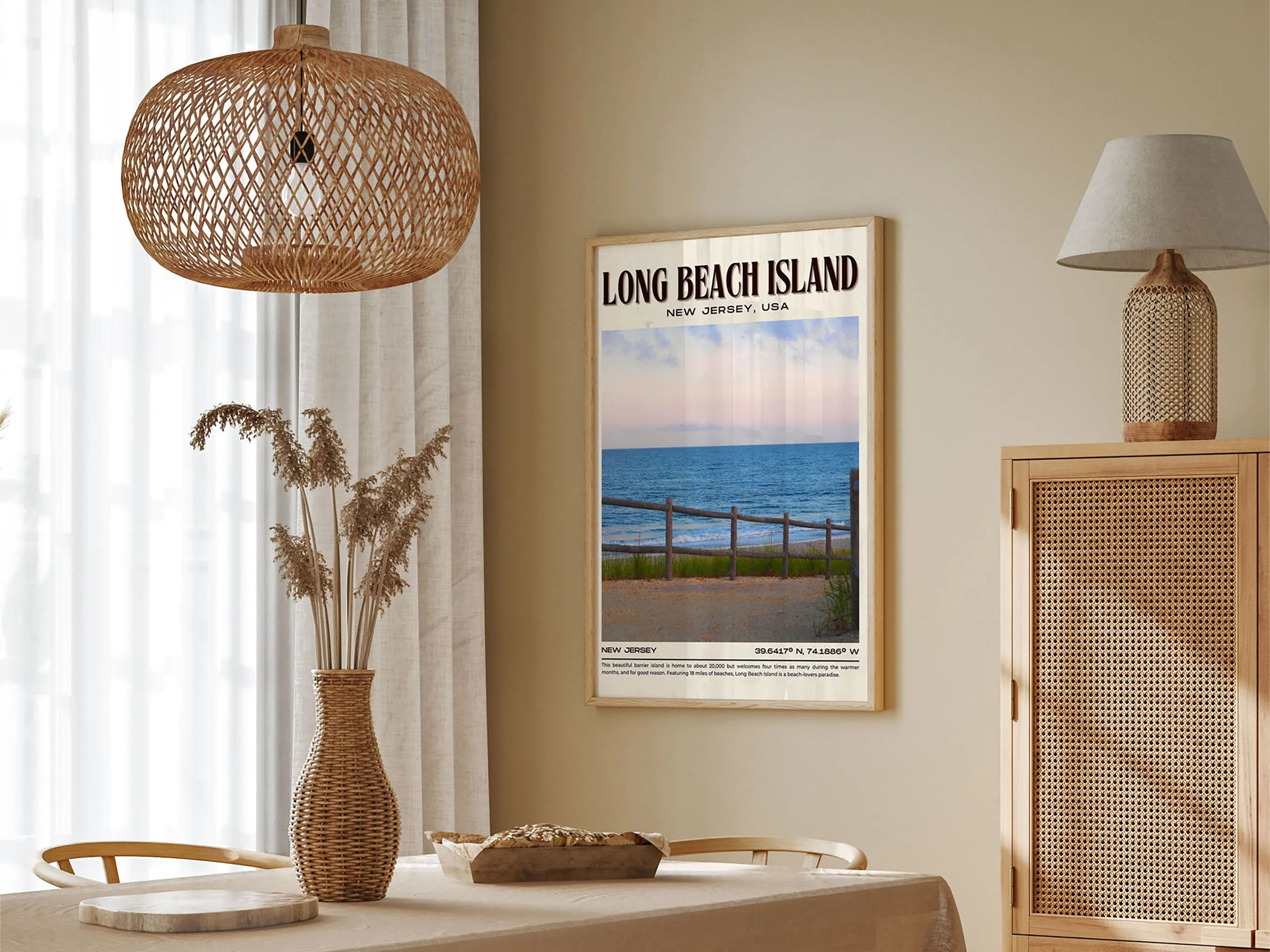 Long Beach Island Vintage Wall Art, New Jersey, USA