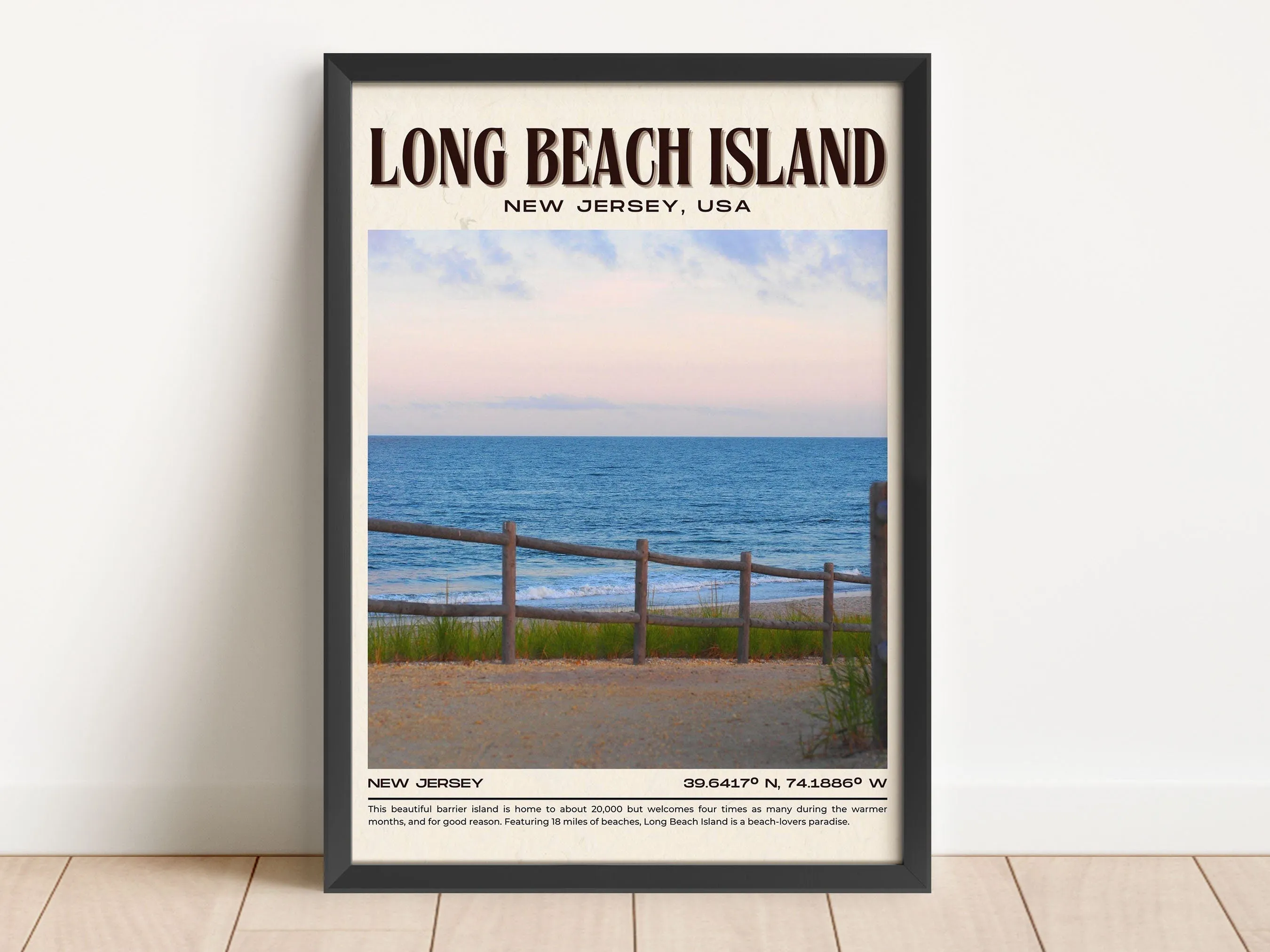 Long Beach Island Vintage Wall Art, New Jersey, USA