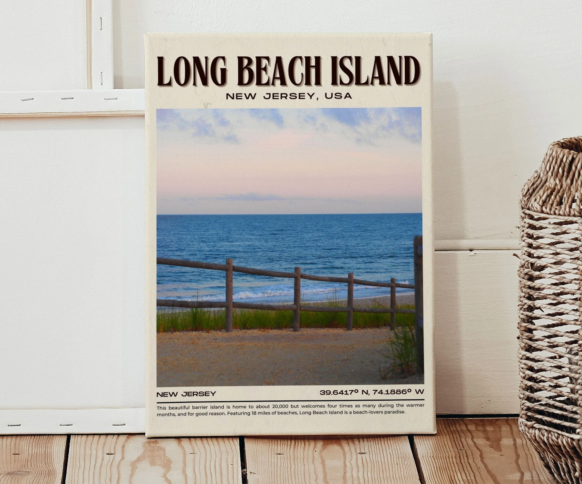 Long Beach Island Vintage Wall Art, New Jersey, USA