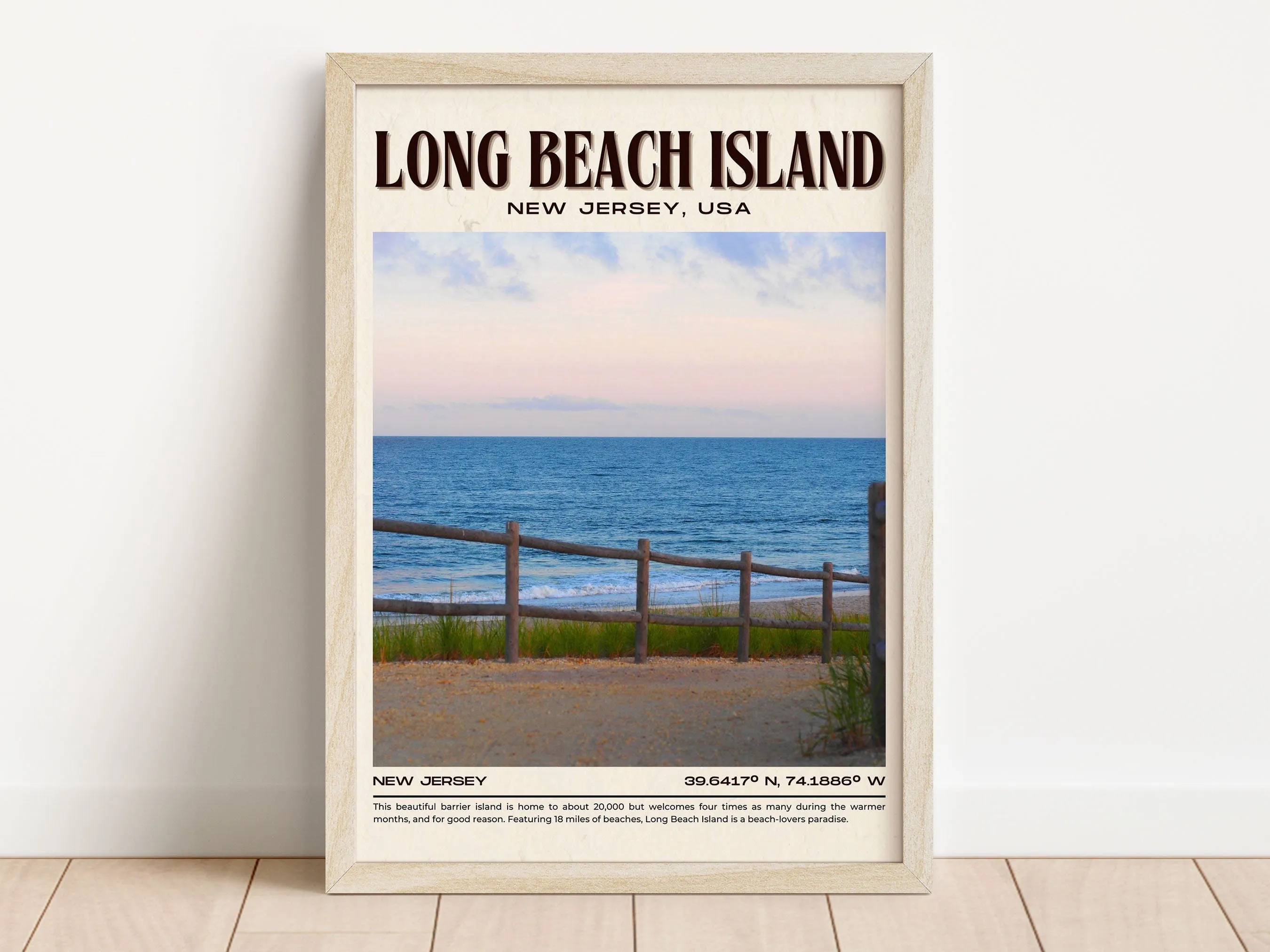Long Beach Island Vintage Wall Art, New Jersey, USA
