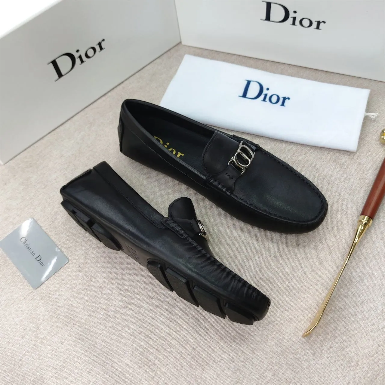 Men's Premium Loafers with Metal Initial Logo