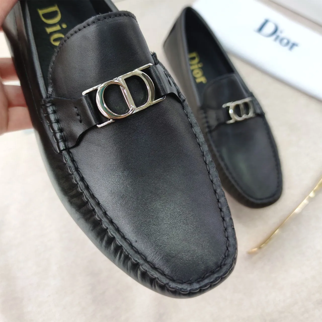 Men's Premium Loafers with Metal Initial Logo