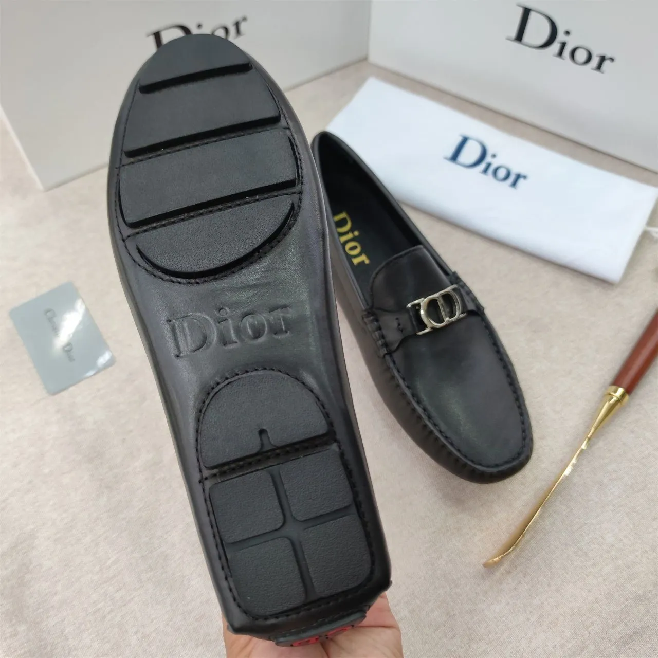 Men's Premium Loafers with Metal Initial Logo