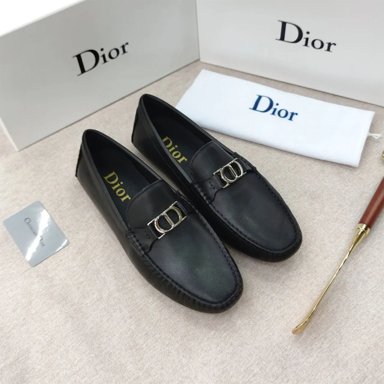 Men's Premium Loafers with Metal Initial Logo